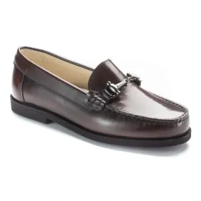 2599 - Brown Polished Leather Hard Loafer for Girl/Boy by London Kids