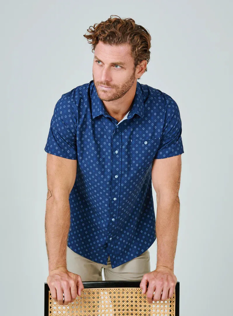 7 Diamonds Faroe Short Sleeve Shirt In Navy