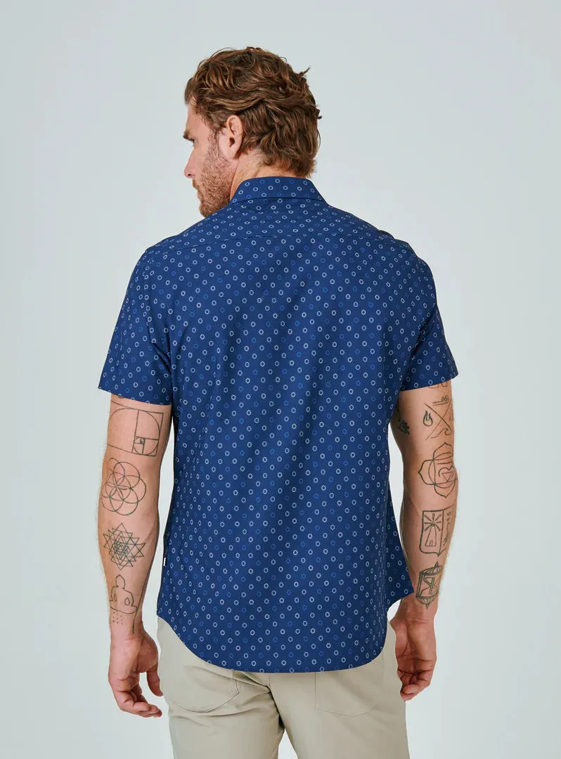 7 Diamonds Faroe Short Sleeve Shirt In Navy