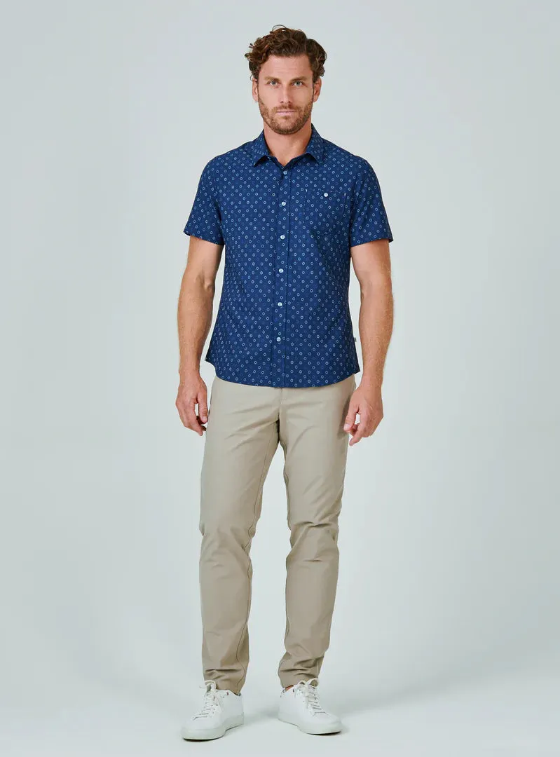 7 Diamonds Faroe Short Sleeve Shirt In Navy