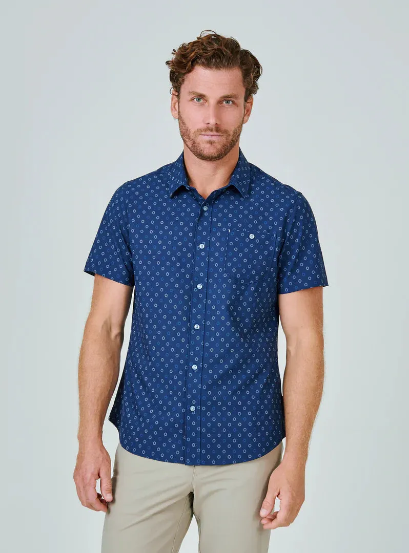 7 Diamonds Faroe Short Sleeve Shirt In Navy