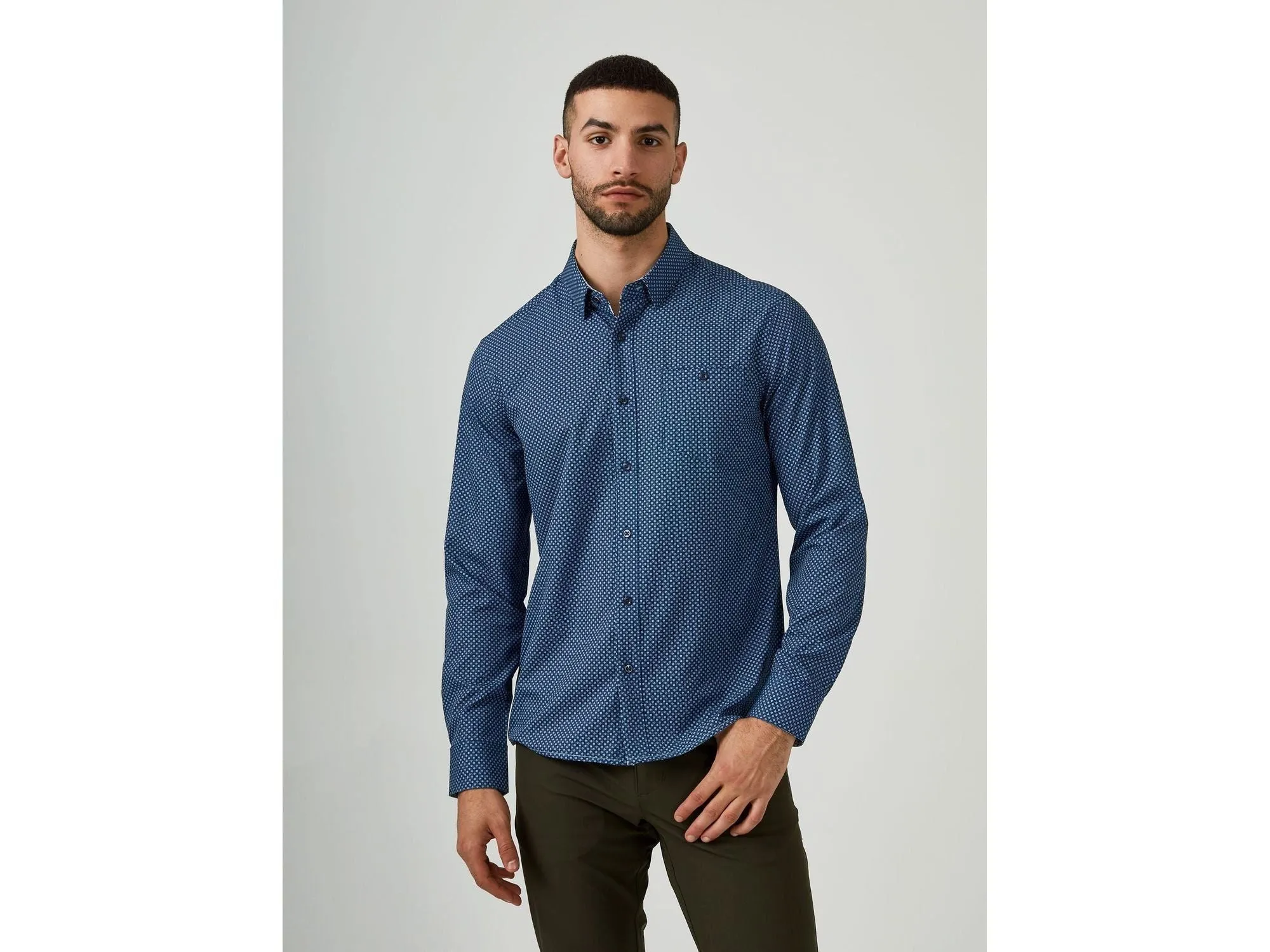 7 Diamonds Porto Long Sleeve Shirt In Navy