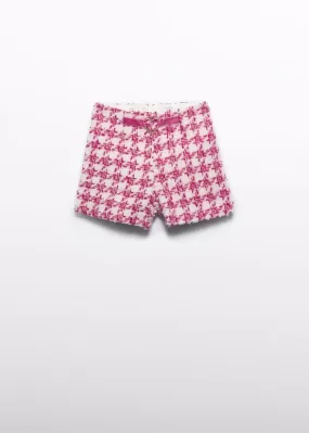 ABE Pink Tweed Houndstooth Shorts