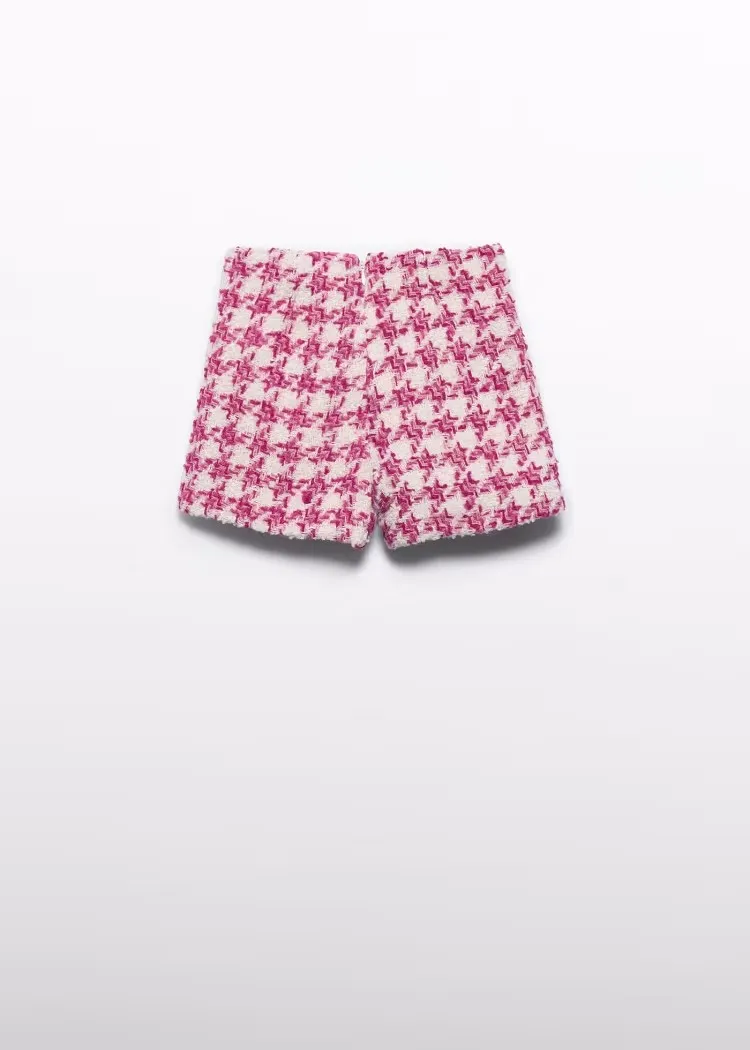 ABE Pink Tweed Houndstooth Shorts