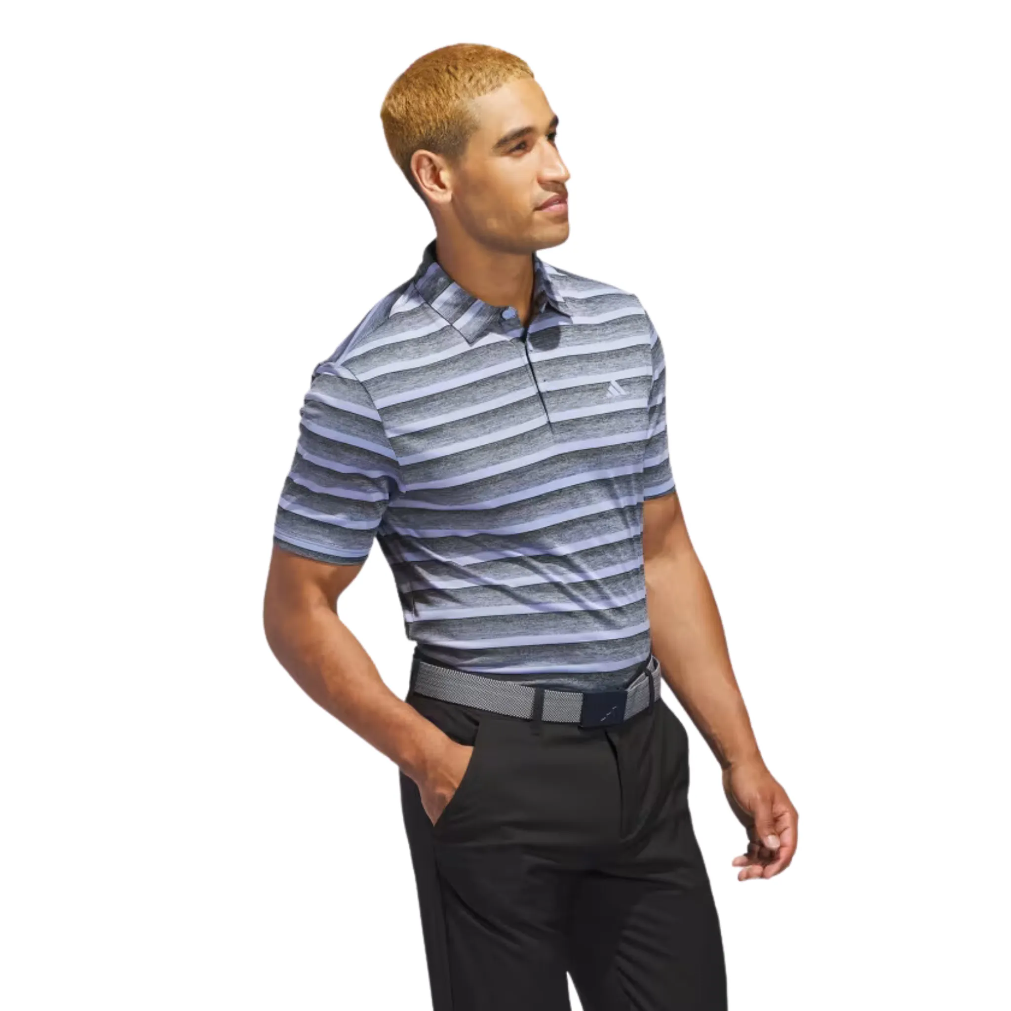 Adidas Two-Colour Striped Mens Polo Shirt