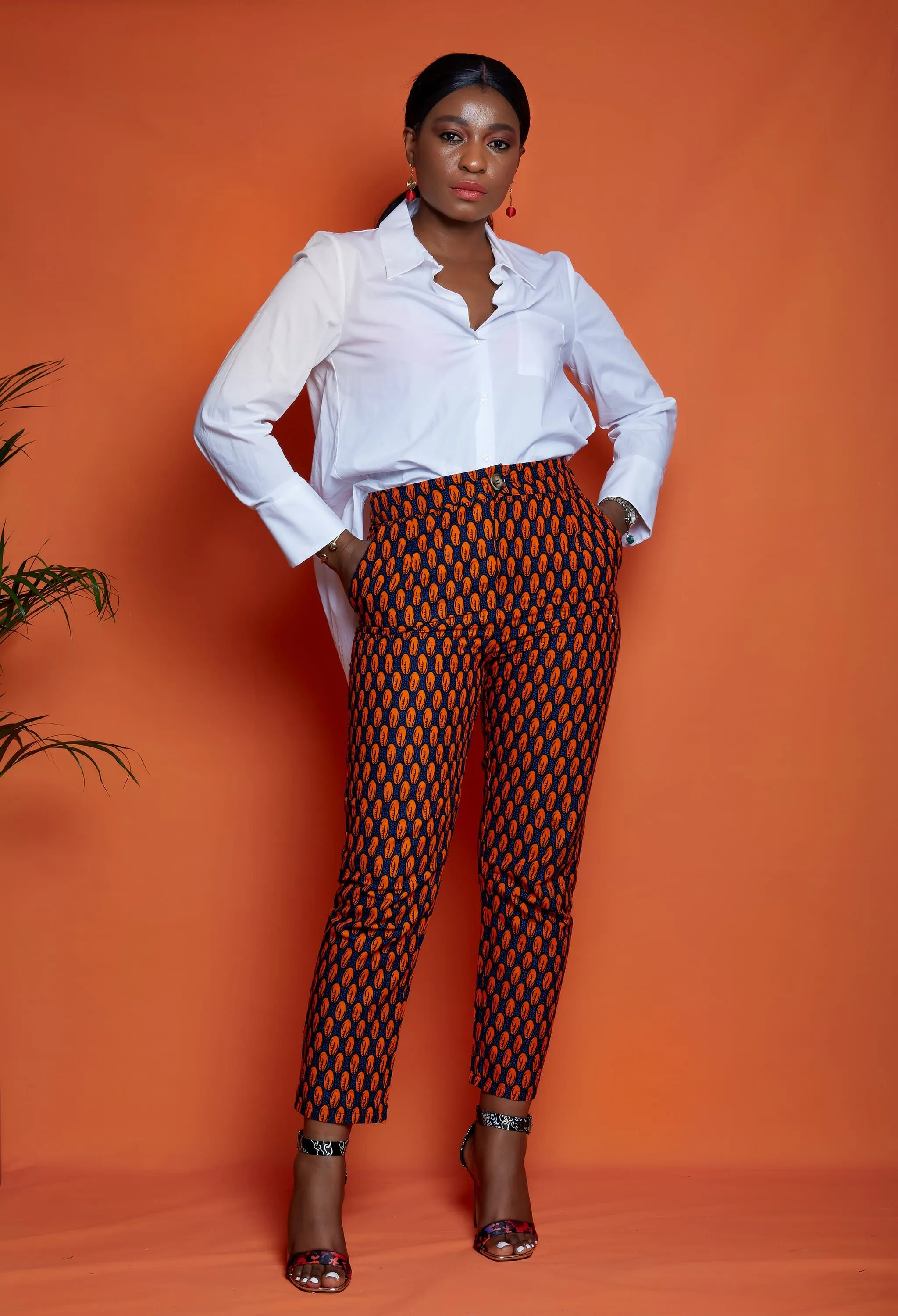 African Print Fitted Trousers - Deniola