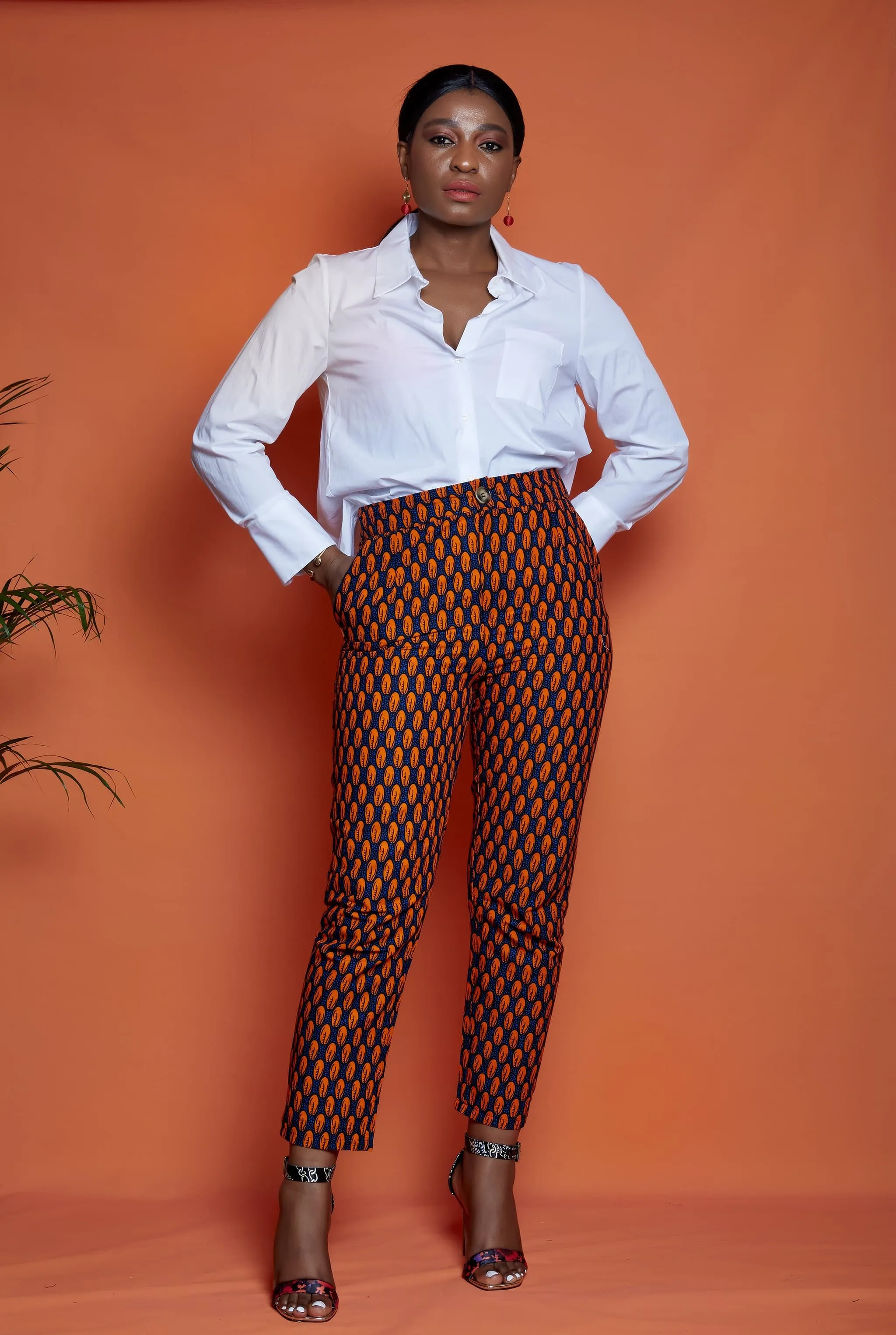 African Print Fitted Trousers - Deniola