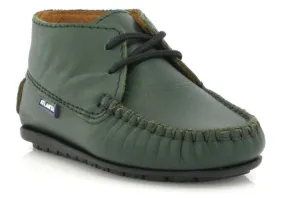 Altanta Mocassin Baby Green Smooth Leather Booties