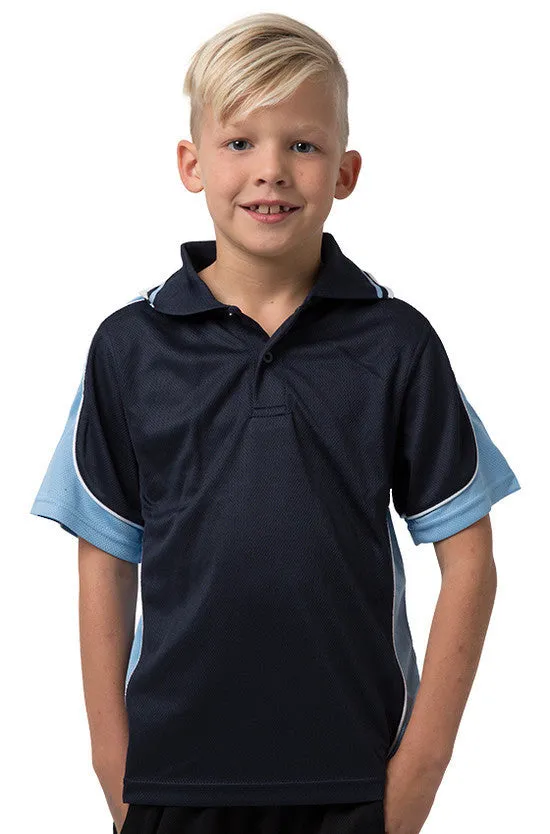 Be Seen Kids Polo Shirt With Striped Collar 3rd( 7 Navy Color ) (BSP16K)