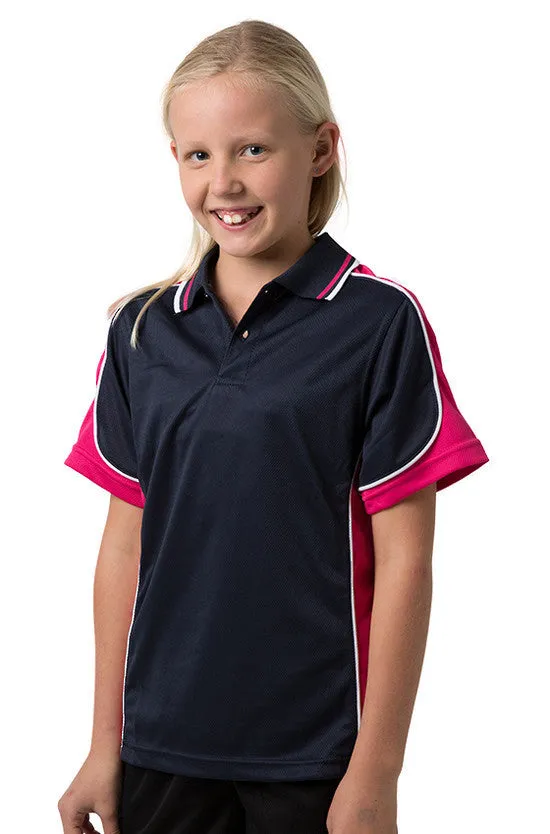 Be Seen Kids Polo Shirt With Striped Collar 3rd( 7 Navy Color ) (BSP16K)