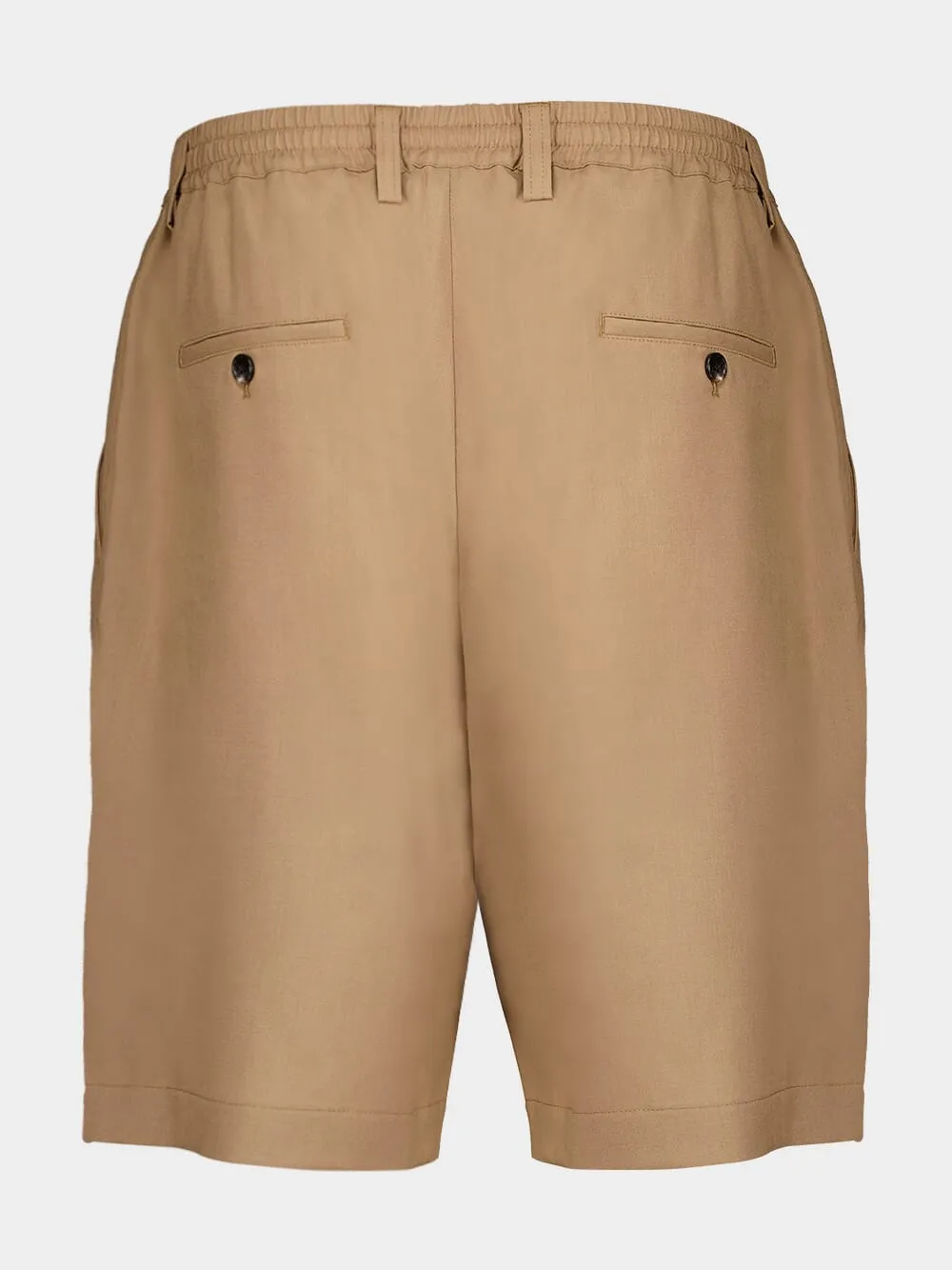 Beige Wool Bermuda Shorts