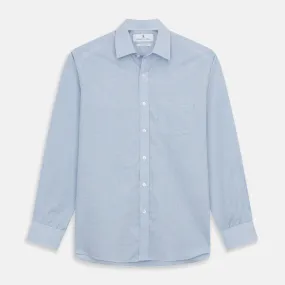 Blue Weekend Fit Cotton-Cashmere Finch Shirt With Derby Collar And Chest Pocket