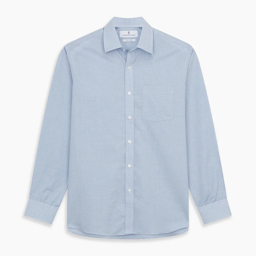 Blue Weekend Fit Cotton-Cashmere Finch Shirt With Derby Collar And Chest Pocket