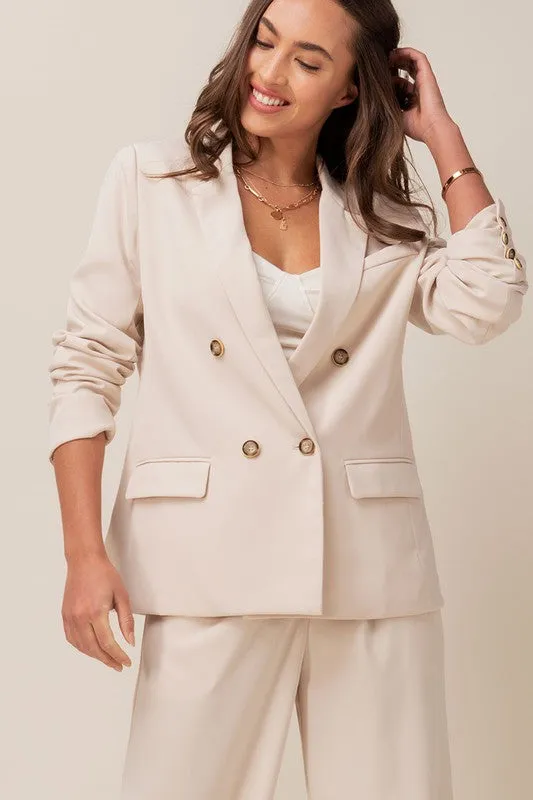 BROOKE BUTTON UP BLAZER - IVORY