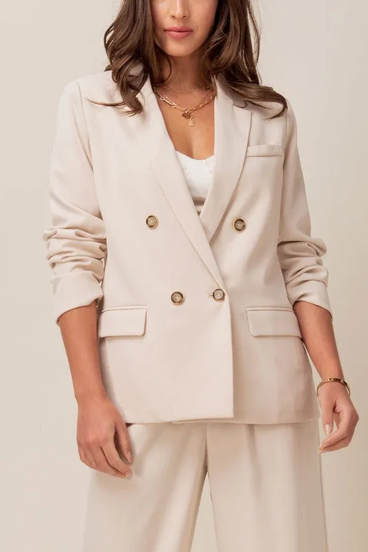 BROOKE BUTTON UP BLAZER - IVORY