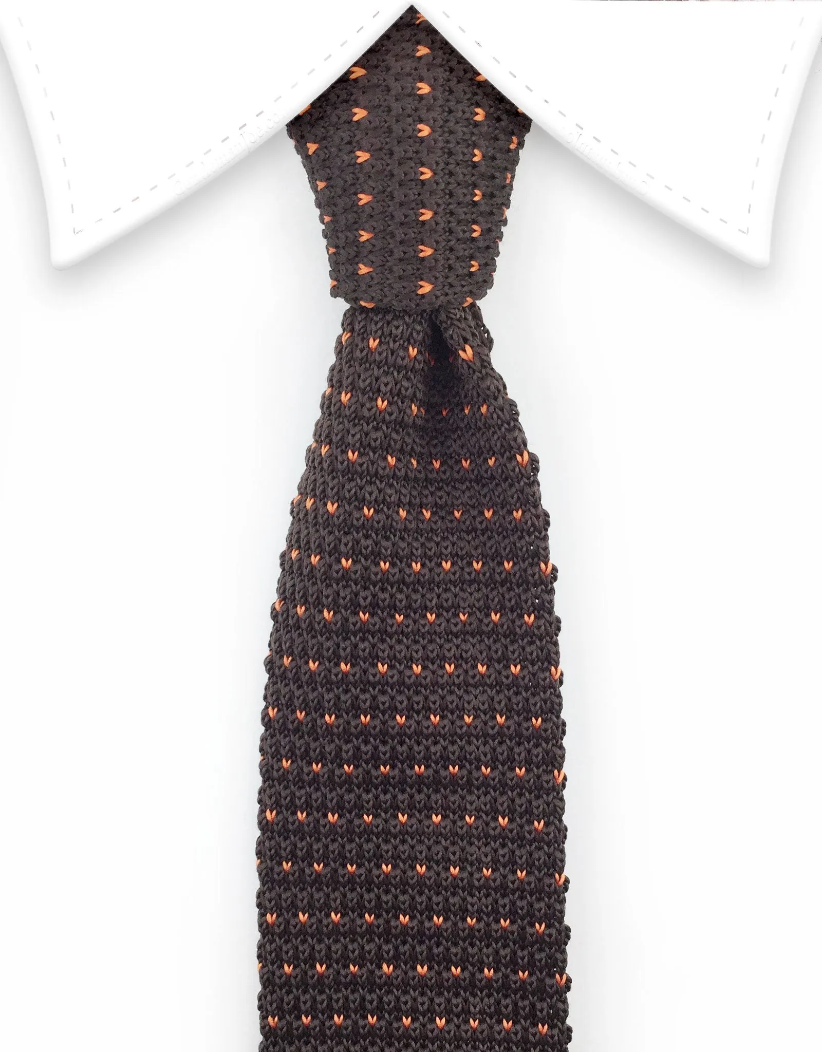 Brown & Orange Knit Tie