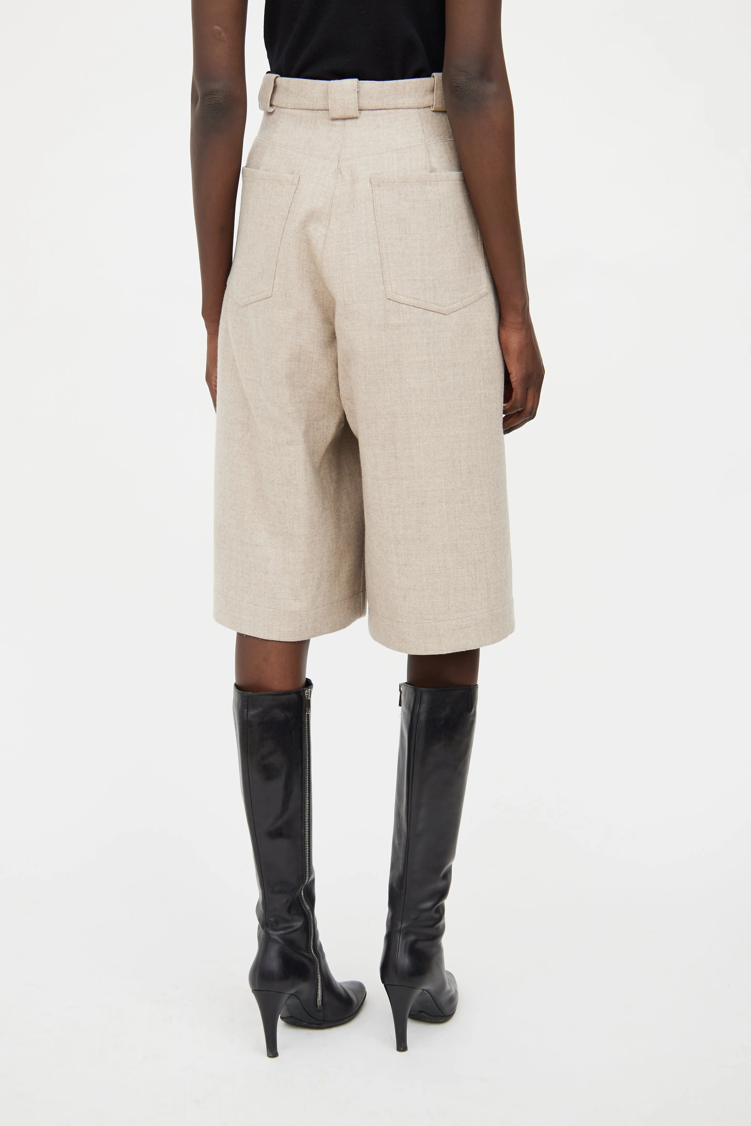 Brown Wool Shorts