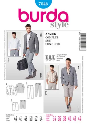 Burda Pattern 7046 Men's Suit