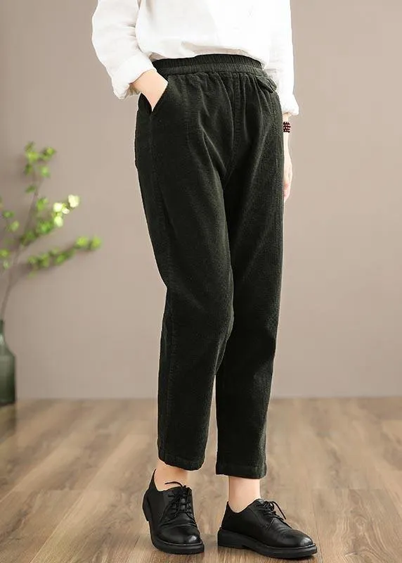 Chic Spring Women Trousers Vintage Chocolate Sewing Elastic Waist Patchwork Pant