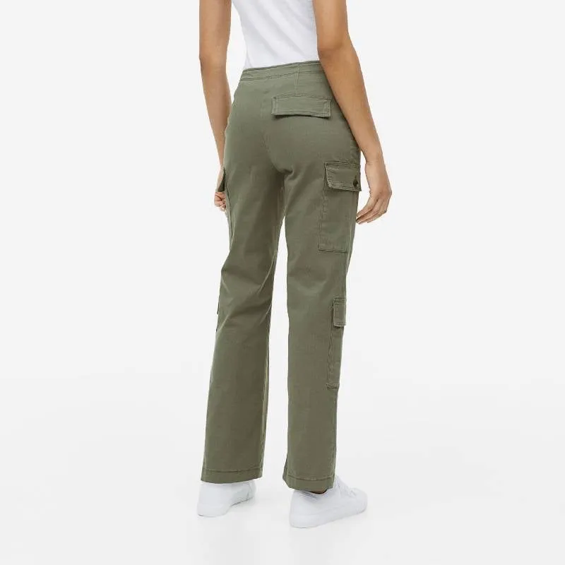 Cotton trousers H&M, green