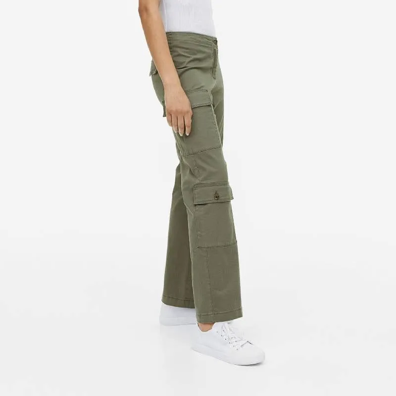 Cotton trousers H&M, green