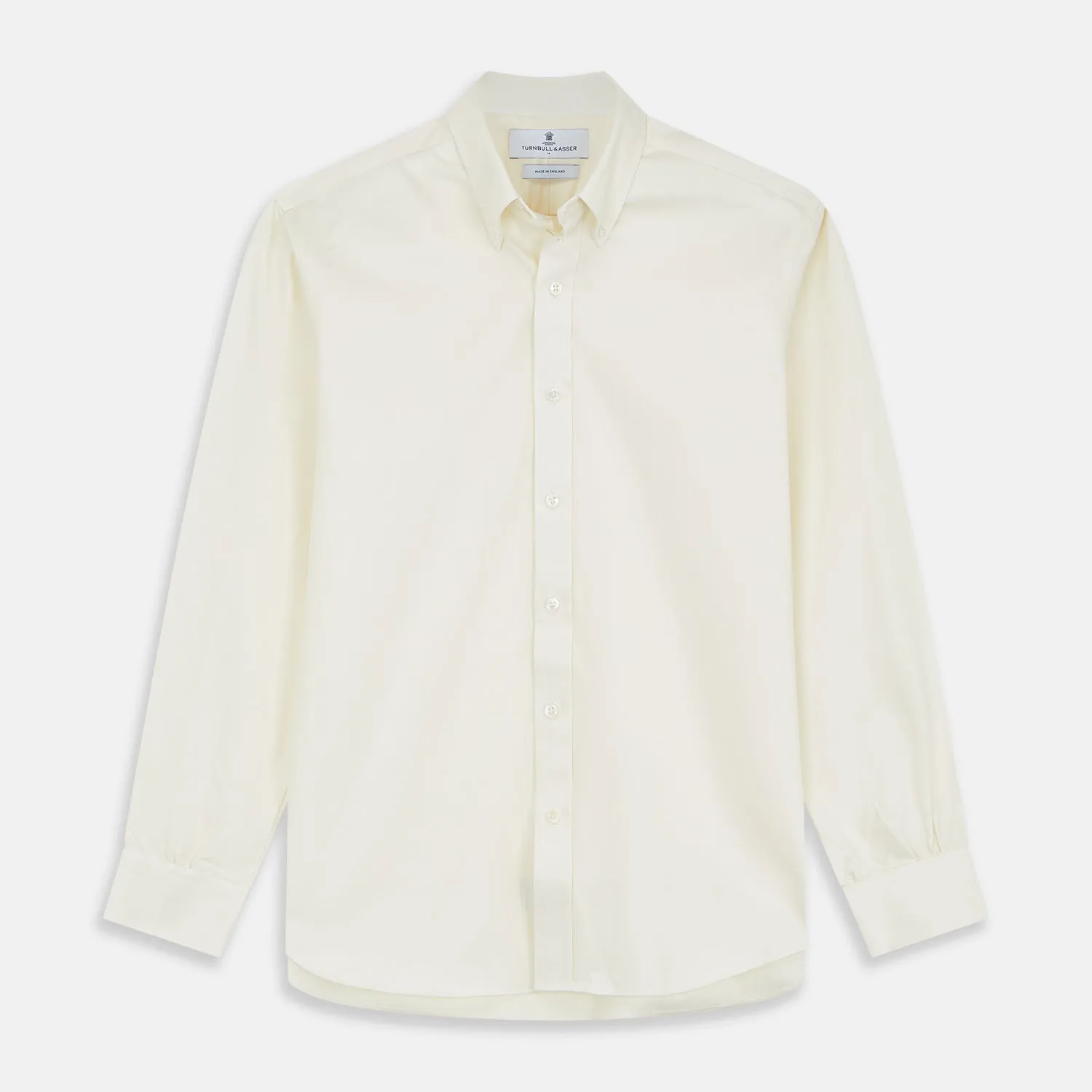 Cream Weekend Fit Hayne Shirt With Dorset Collar And 1-Button Cuffs