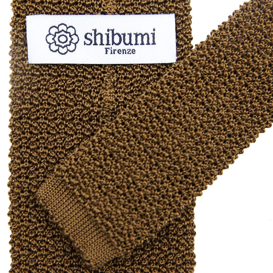 Crunchy Silk Knit Tie - Copper