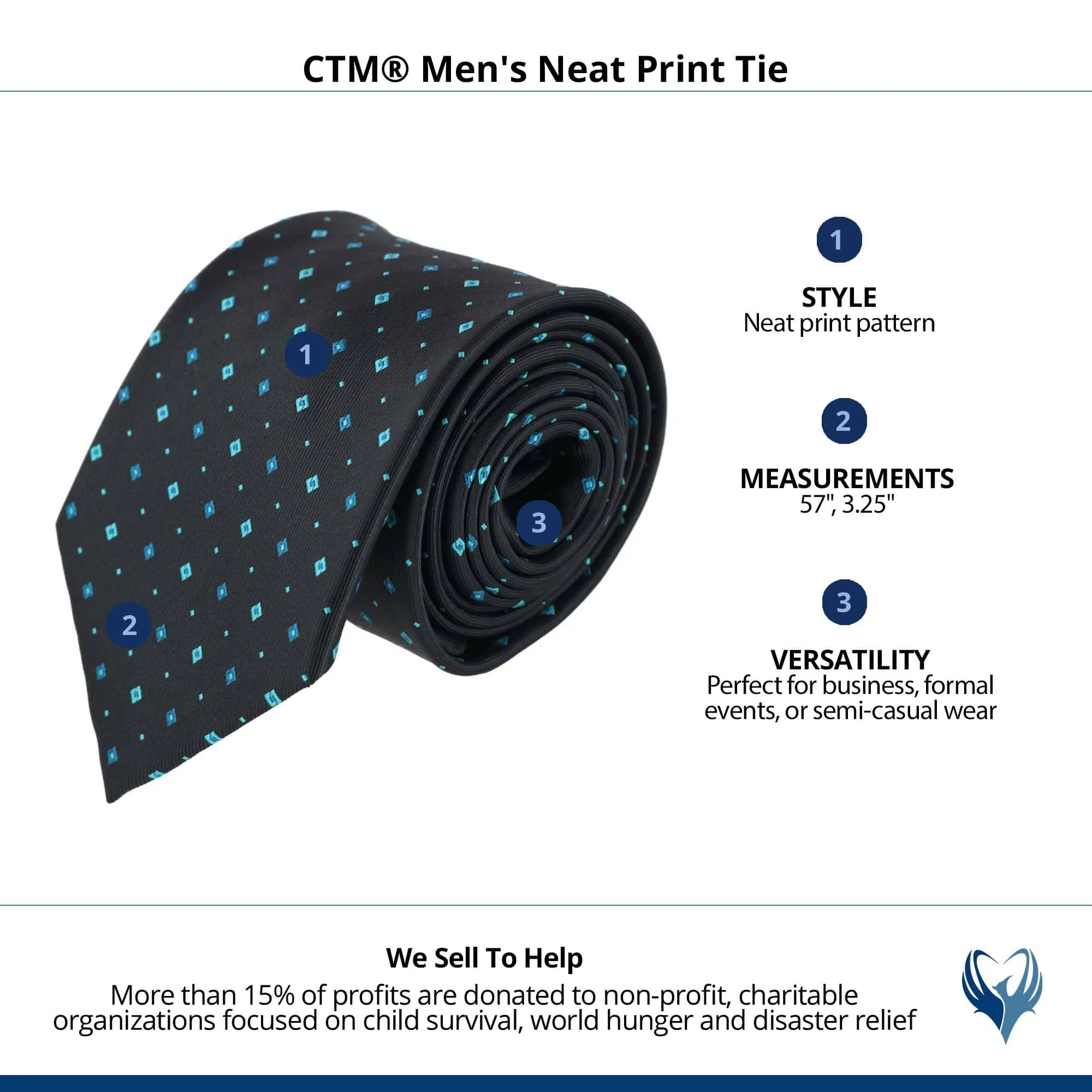 CTM® Men's Neat Print Tie