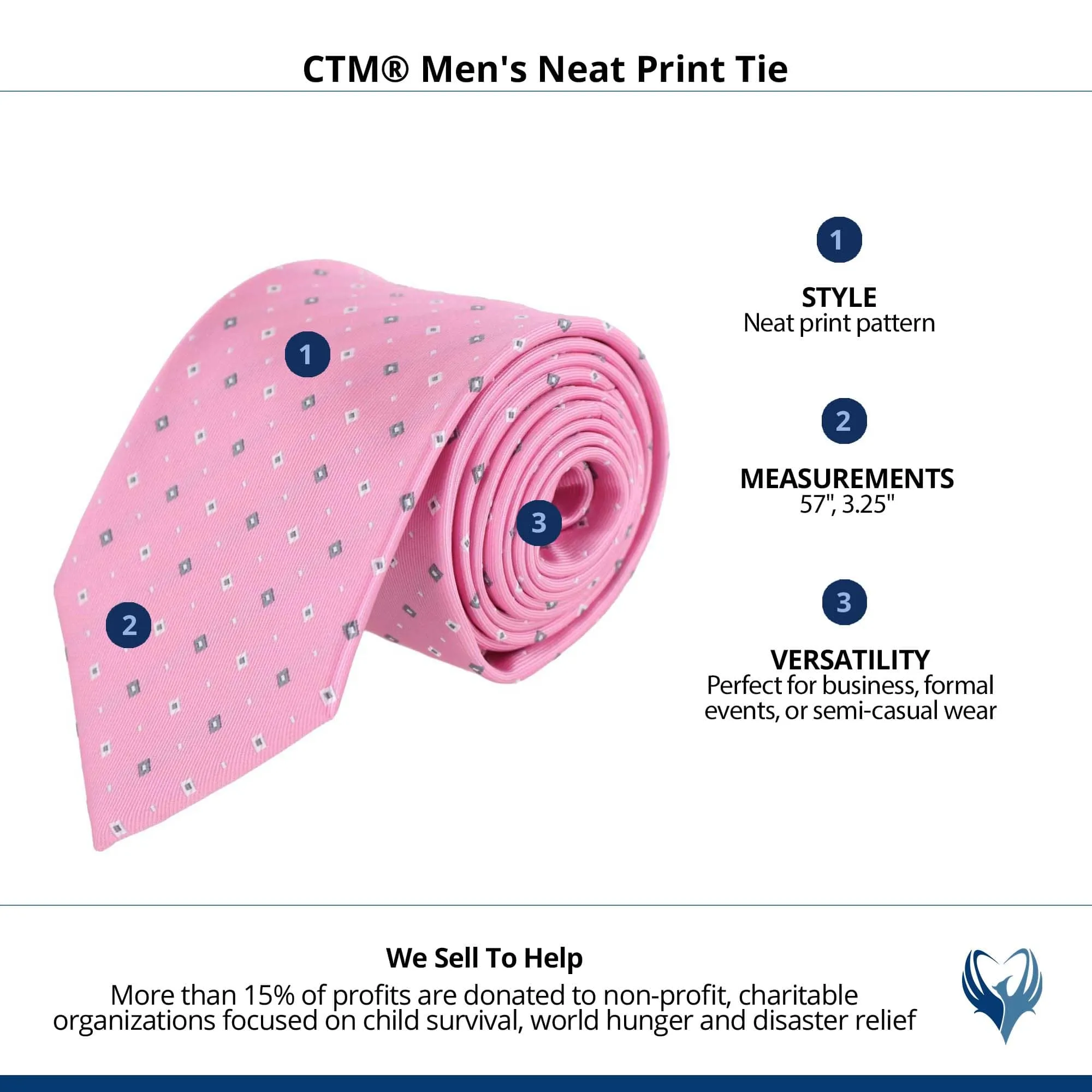 CTM® Men's Neat Print Tie