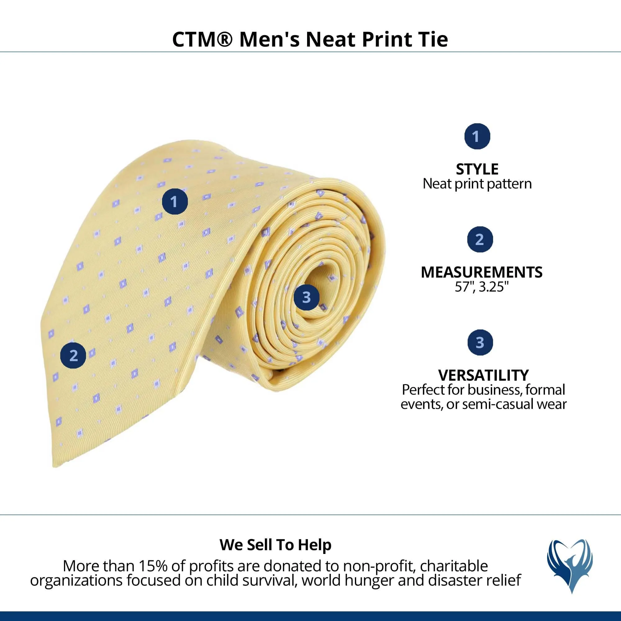 CTM® Men's Neat Print Tie