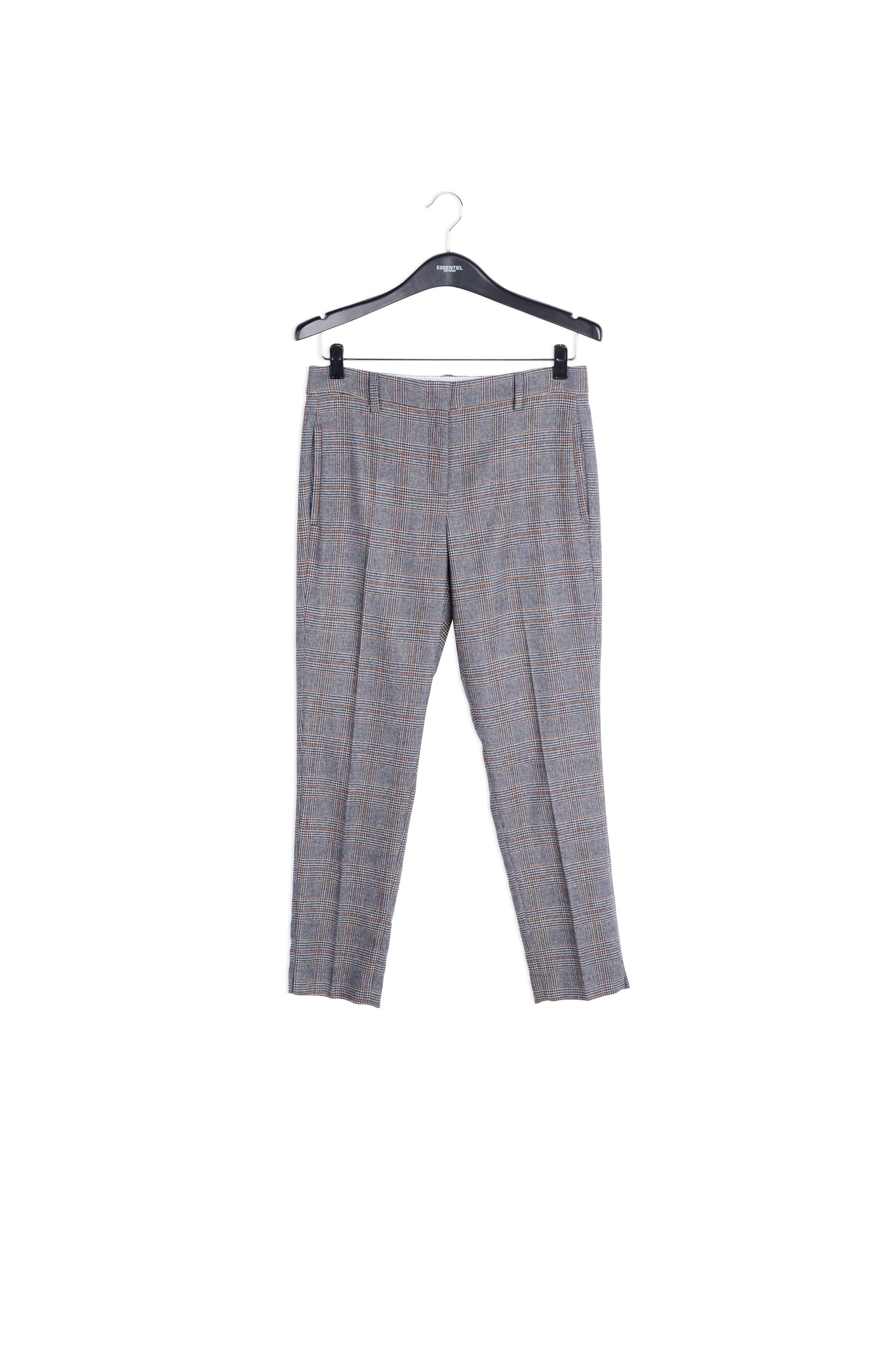 Dark grey dress trousers with checks