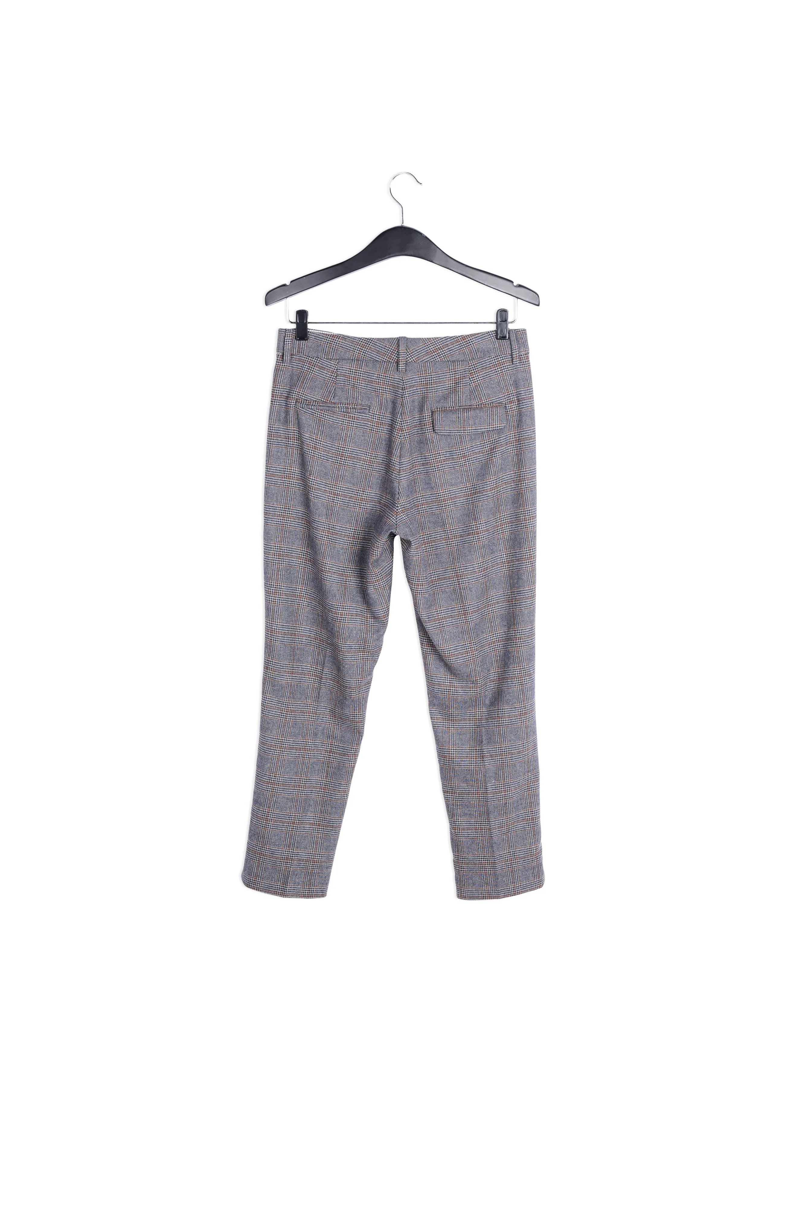 Dark grey dress trousers with checks