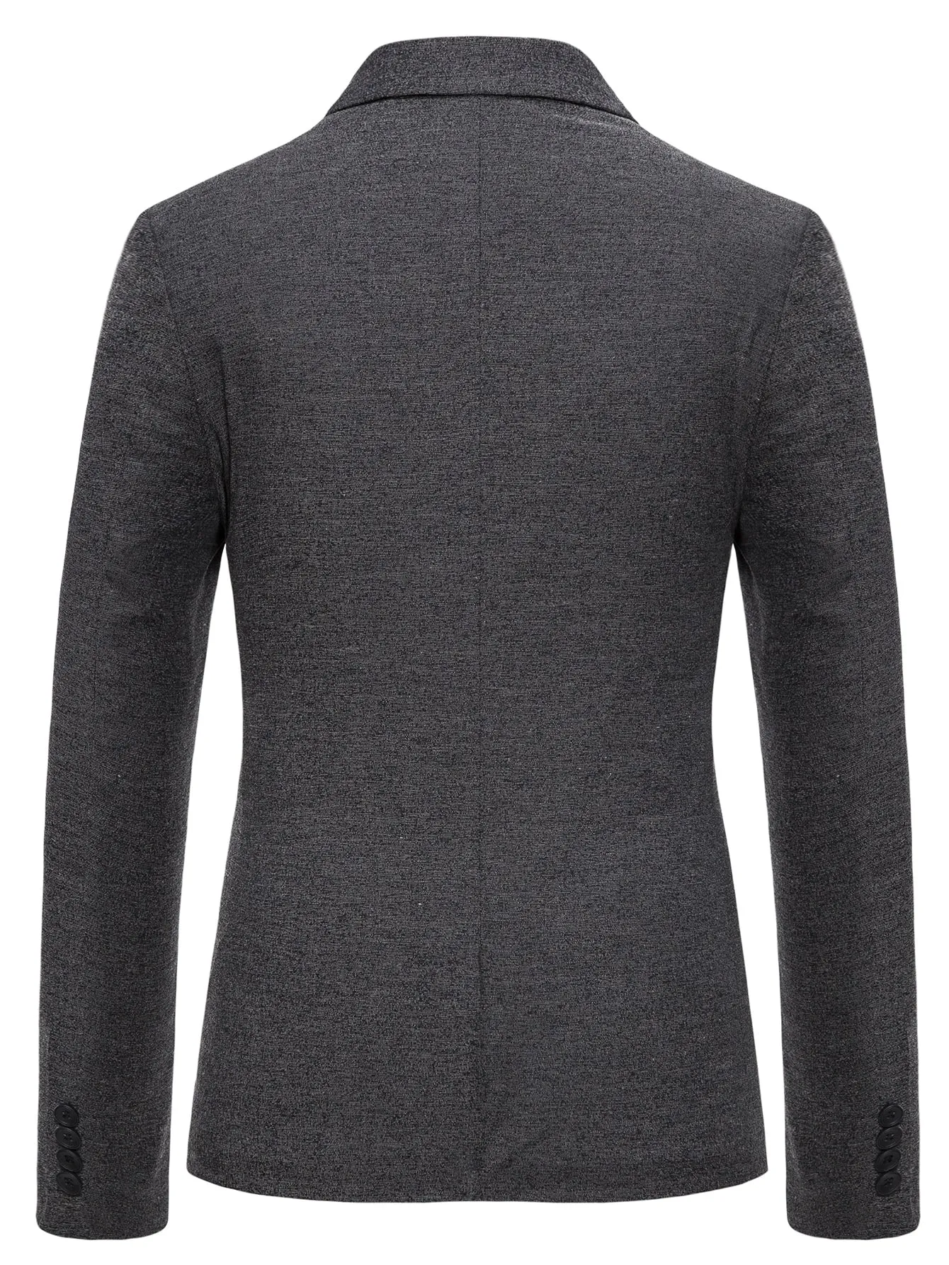 Dark Grey Single Front Button Lapel Neck Blazer