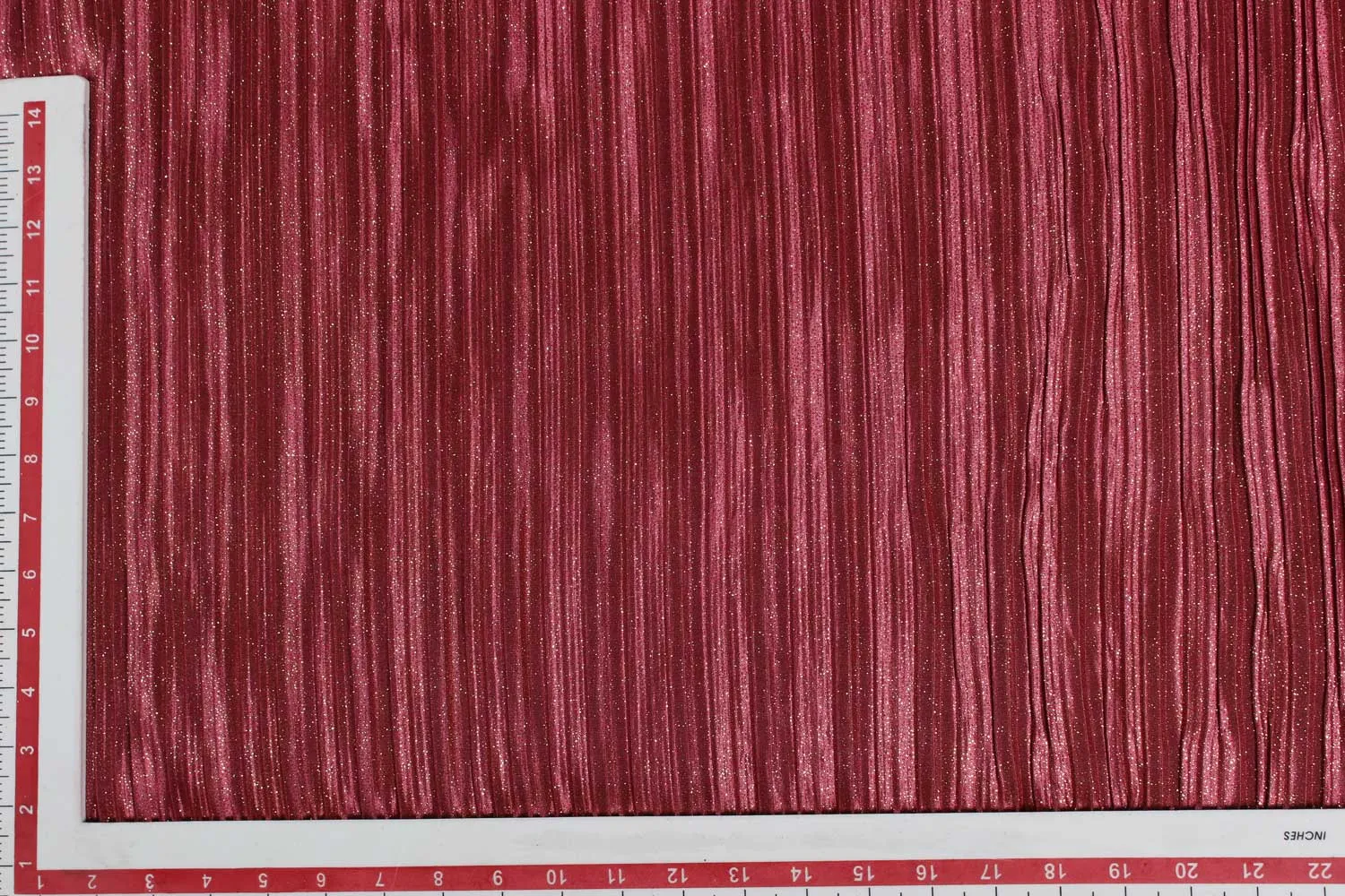 Dark Pink Foil Printed Knit Fabric