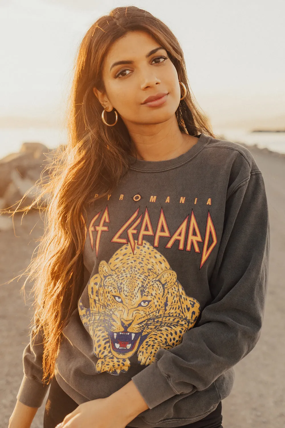 Def Leppard Upcycle Golden Sweatshirt