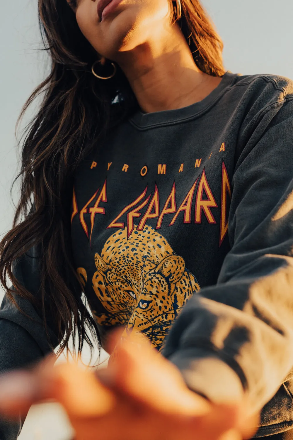 Def Leppard Upcycle Golden Sweatshirt