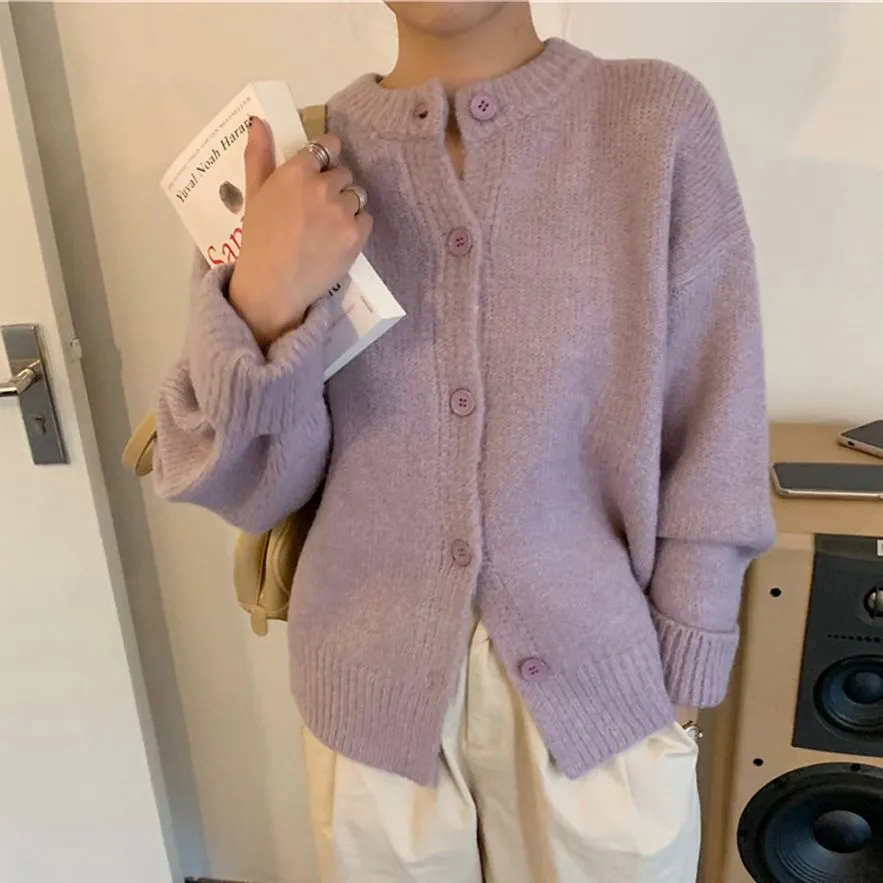 FashionSierra - Sweaters Cardigans Warm Casual Arrival Solid Knitwear Loose Coat