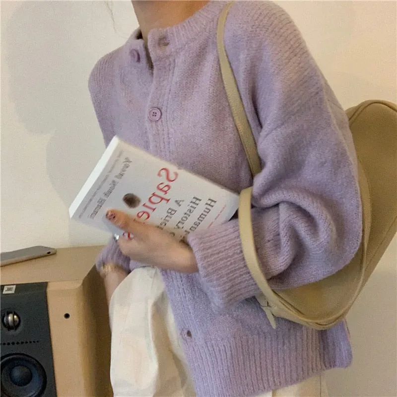 FashionSierra - Sweaters Cardigans Warm Casual Arrival Solid Knitwear Loose Coat