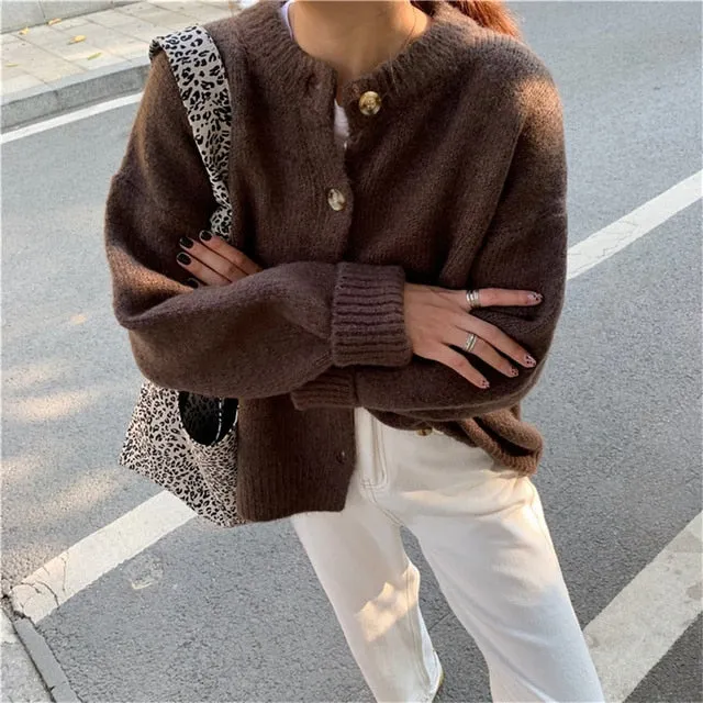 FashionSierra - Sweaters Cardigans Warm Casual Arrival Solid Knitwear Loose Coat