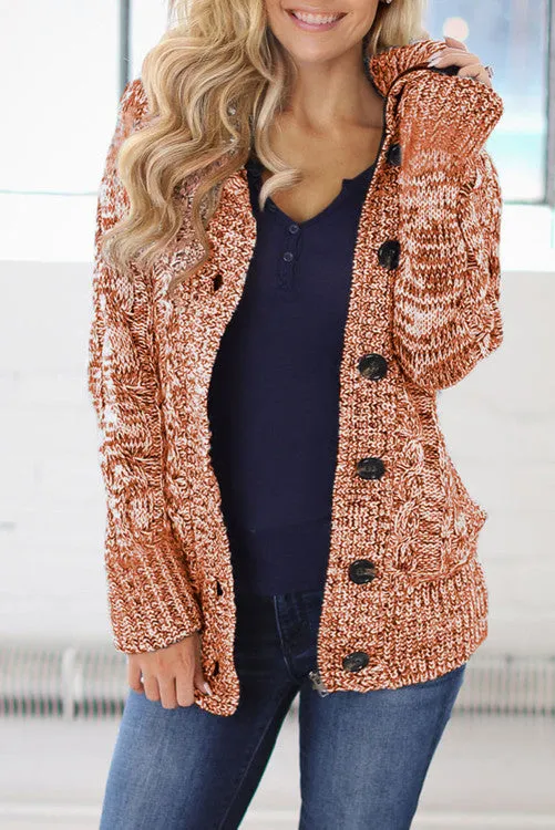 Faux Fur Lined Zip Up Sweater - Rust