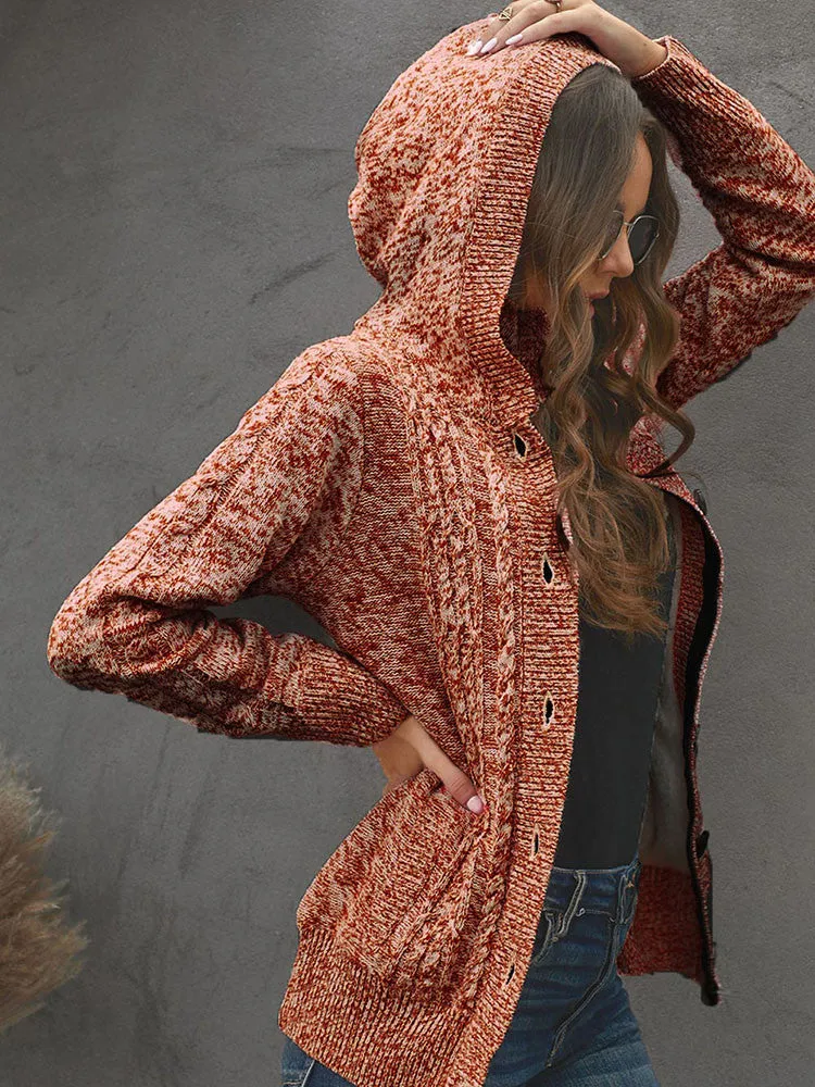 Faux Fur Lined Zip Up Sweater - Rust