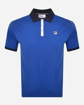 FILA Vintage BB1 Classic Striped Polo Bright Blue/Navy/White