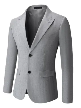 Grey Single Breasted Split Back Button Front Blazer