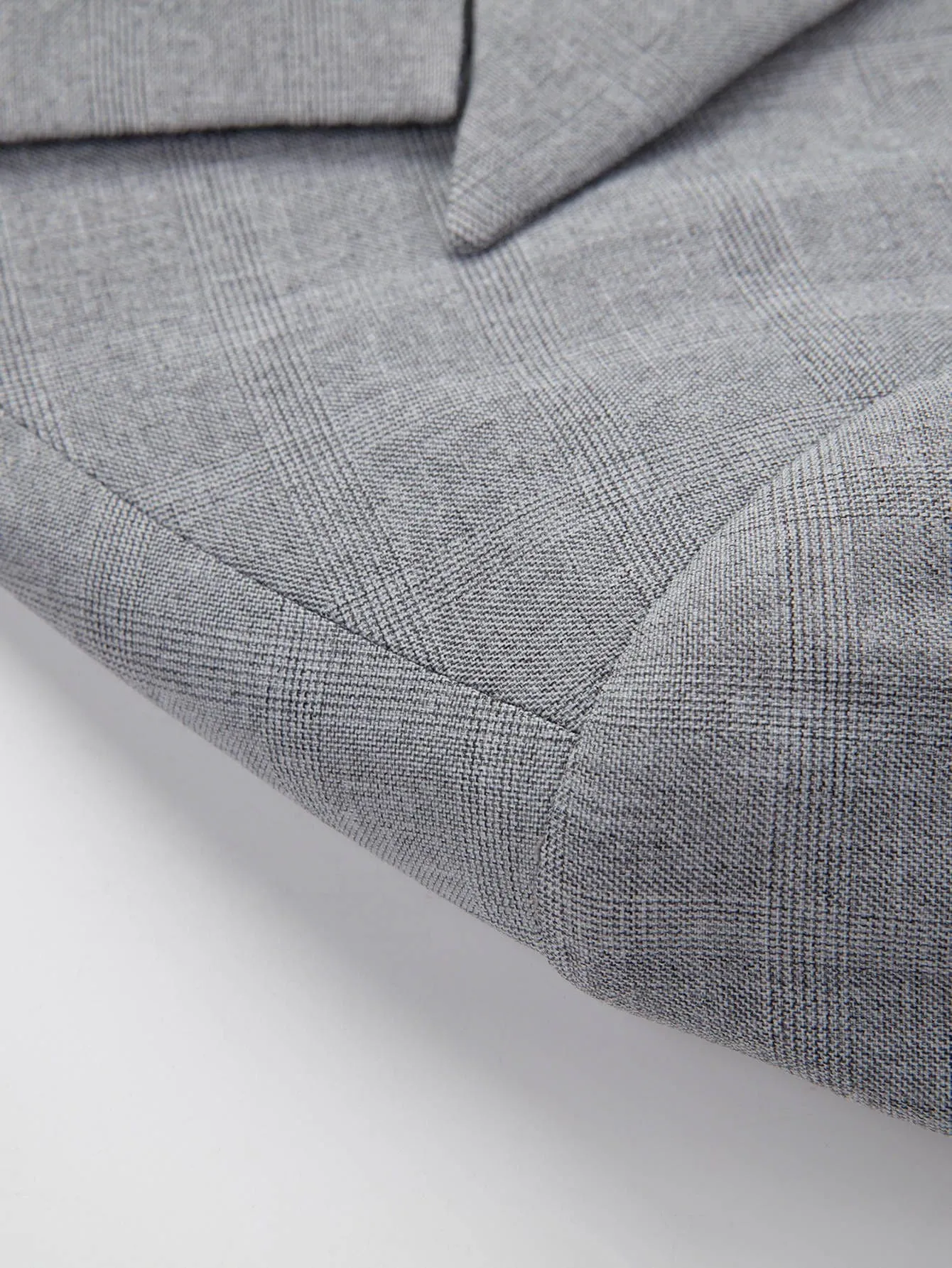 Grey Single Breasted Split Back Button Front Blazer