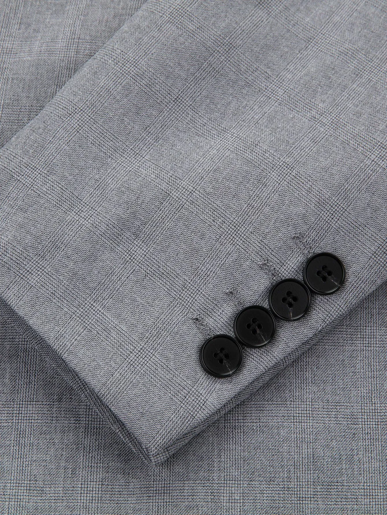 Grey Single Breasted Split Back Button Front Blazer