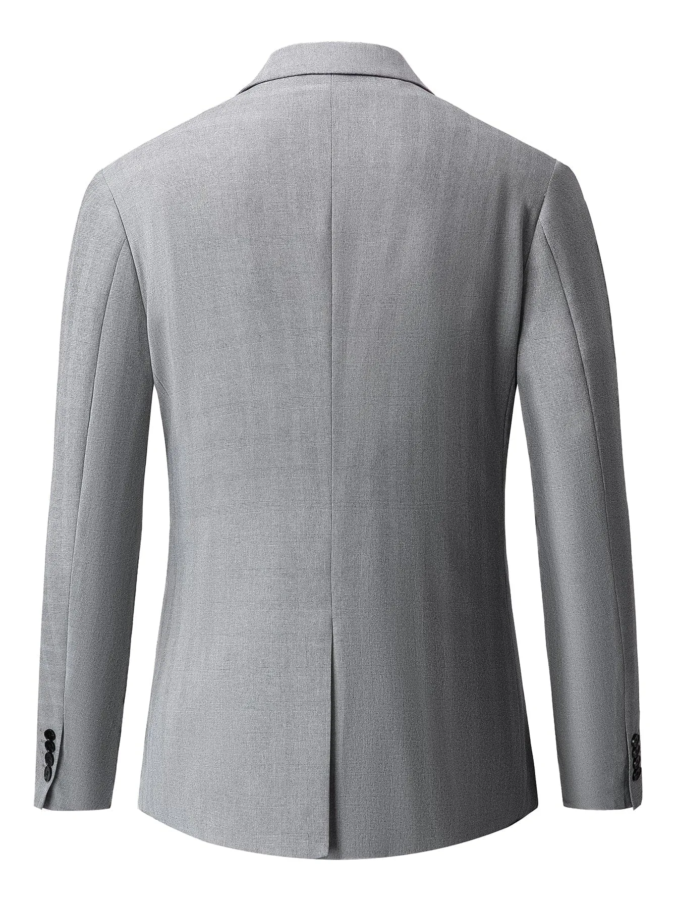 Grey Single Breasted Split Back Button Front Blazer