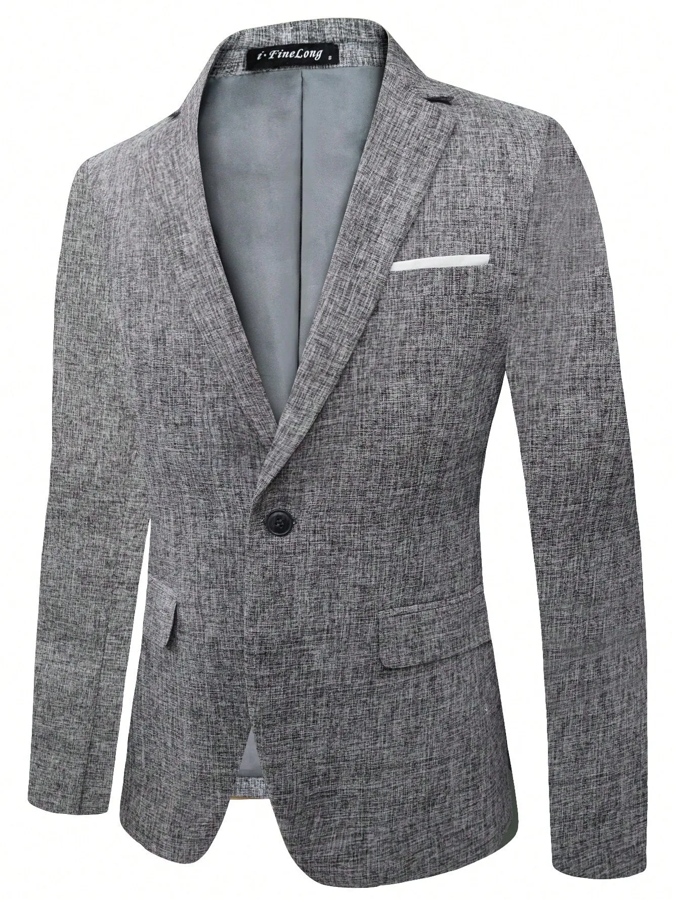 Grey Single Button Single Breasted Blazer