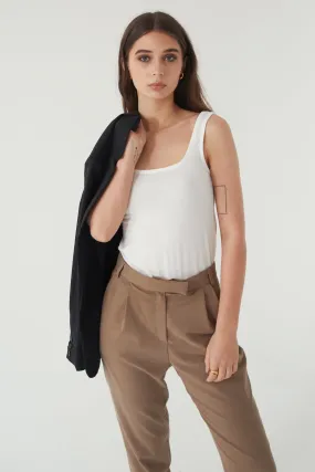 High Waisted Pleated Trouser