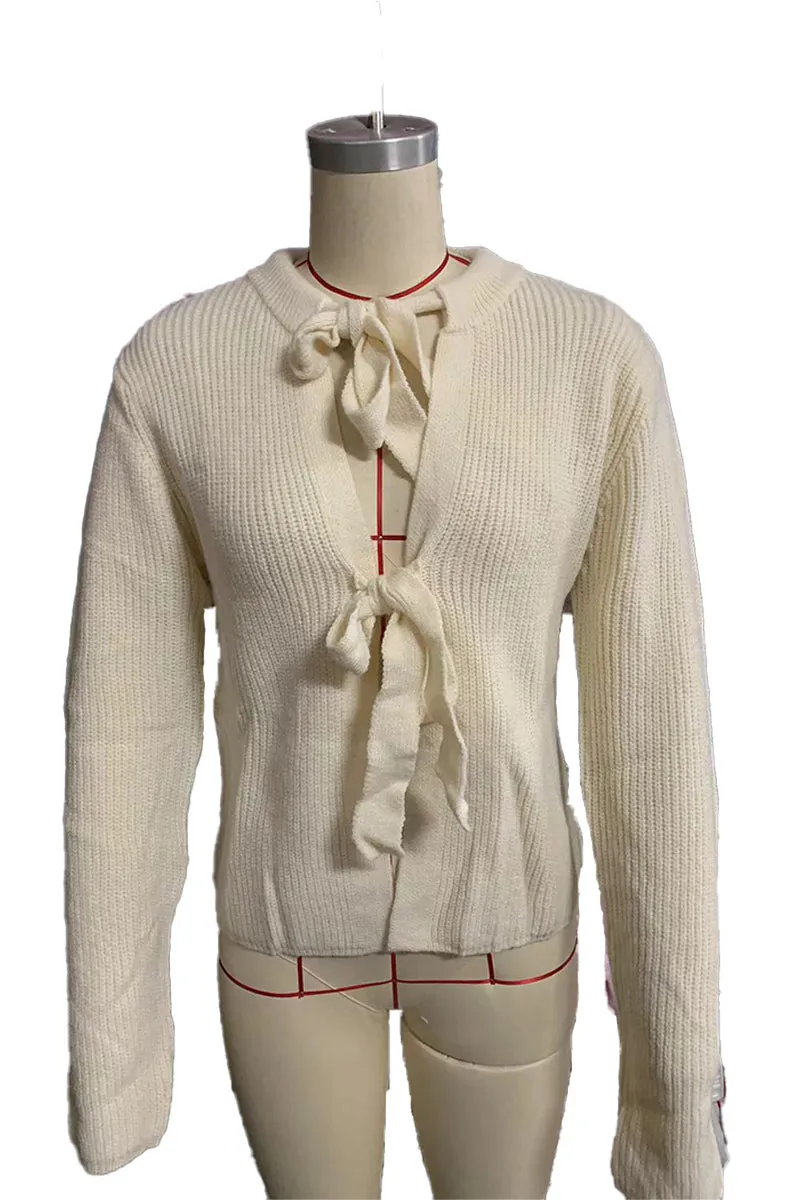 HWS1398 Soft Serenity Tie Cardigan