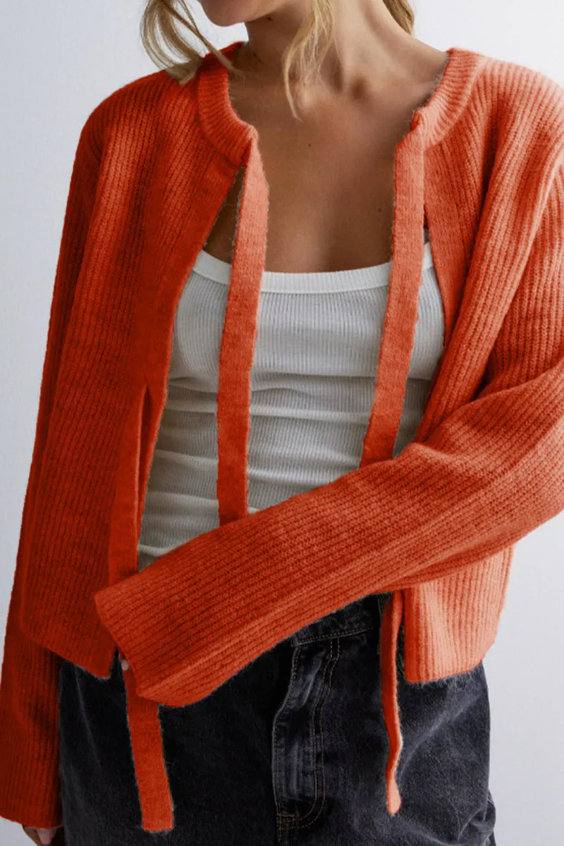 HWS1398 Soft Serenity Tie Cardigan